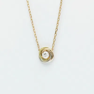 Pre-owned Cartier 18k Yellow Rose White Gold Trinity Necklace