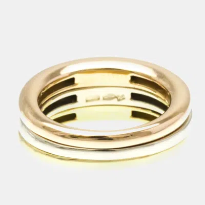 Pre-owned Cartier 18k Yellow Rose White Gold Trinity Stack Band Ring Eu 54