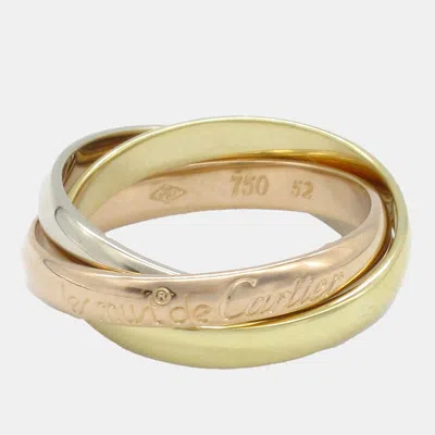 Pre-owned Cartier 18k Yellow White Rose Gold Trinity Ring Eu 52