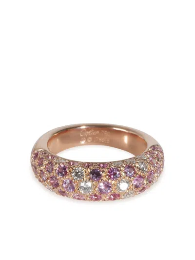 Pre-owned Cartier 18kt Rose Gold Etincelle Diamond Ring In Pink