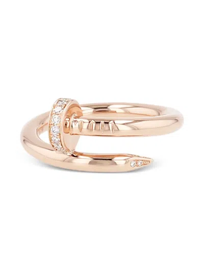Pre-owned Cartier 18kt Rose Gold Juste Un Clou Diamond Ring
