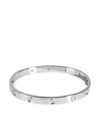 Pre-owned Cartier 18kt White Gold Love Bracelet In Silver