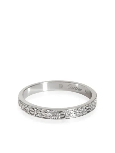 Pre-owned Cartier 18kt White Gold Love Diamond Ring In 银色