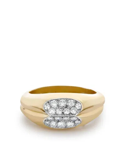 Pre-owned Cartier 18kt Yellow Gold And Platinum Diamond Ring