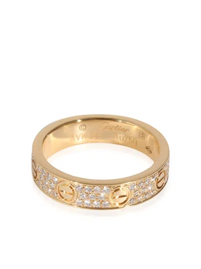 Pre-owned Cartier 18kt Yellow Gold Love Diamond Ring