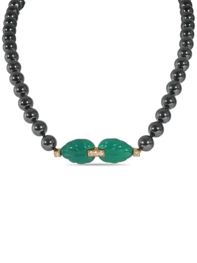 Pre-owned Cartier 18kt Yellow Gold Patiala Hematite Necklace In Black