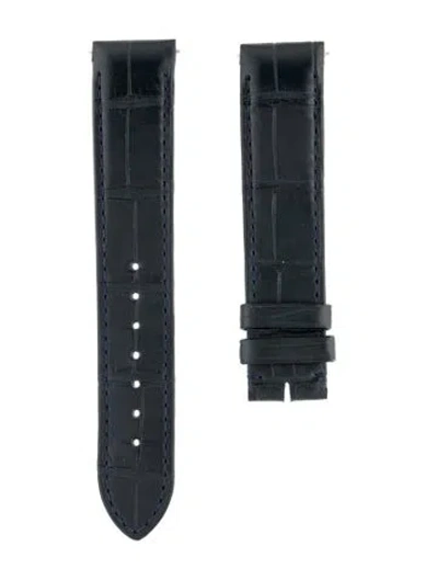 Pre-owned Cartier 18mm X 16mm Alligator Strap In Blue