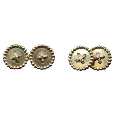 Pre-owned Cartier 1930s Art Deco  18k Yellow Gold Cufflinks With X Pattern