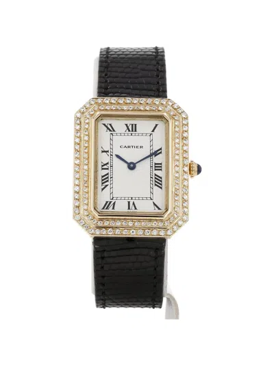 Cartier 1970s Cristallor 35mm Watch In Black