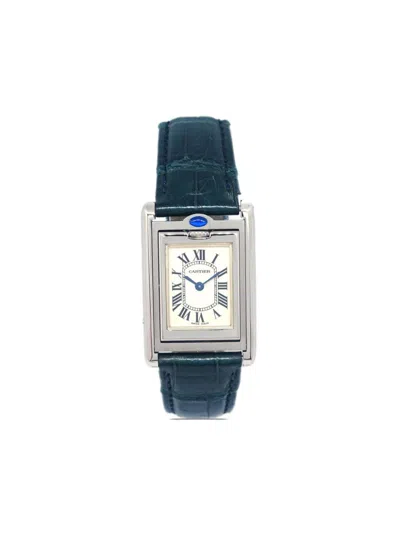 Pre-owned Cartier 1980-1990  Tank 22mm In Green