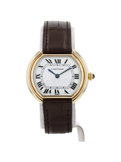 Pre-owned Cartier 1980s Ceinture 32mm Watch In White