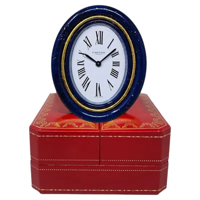 Pre-owned Cartier 1980s Gorgeous  Alarm Clock Pendulette Lapis Lazuli. Made In Swiss In Red