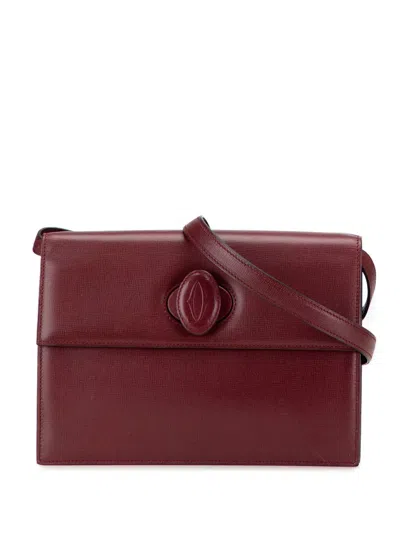 Pre-owned Cartier 1990-2000 Leather Must De  Crossbody Bag In Red