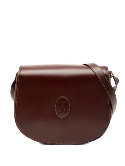 Pre-owned Cartier 1990-2000 Leather Must De  Crossbody Bag In Red