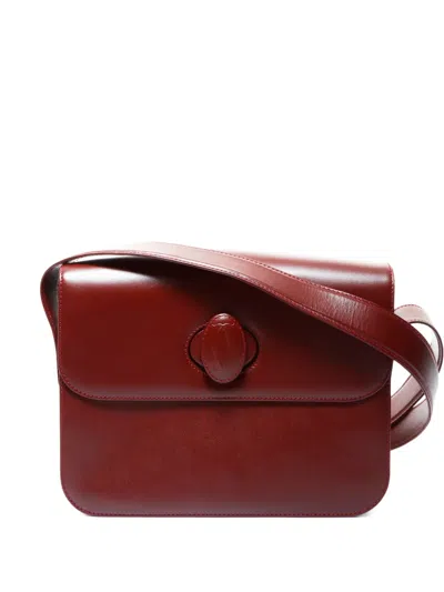 Pre-owned Cartier 1990-2000 Must Do Leather Crossbody Bag In Red