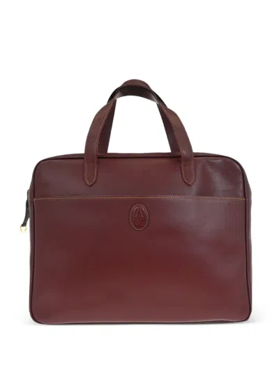 Pre-owned Cartier 1990-2000s Briefcase Handbag In Red