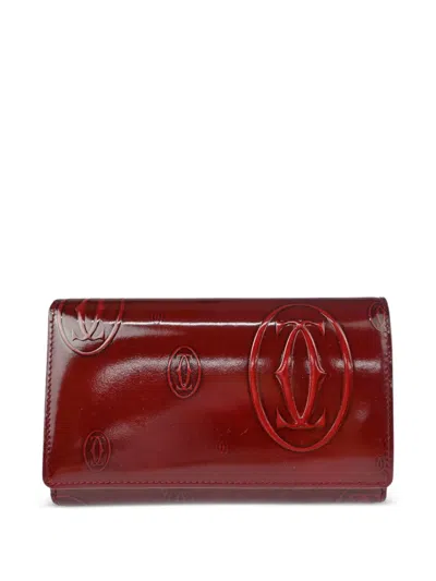 Pre-owned Cartier 1990-2000s Happy Birthday Bi-fold Wallet In Red