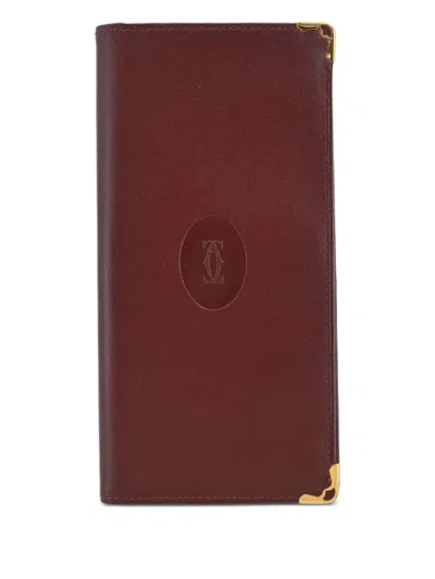 Pre-owned Cartier 1990-2000s Leather Bi-fold Wallet In Red