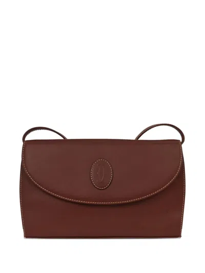 Pre-owned Cartier 1990-2000s Logo Shoulder Bag In Brown