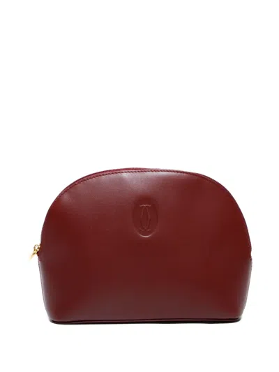 Pre-owned Cartier 1990-2000s Must De  Pouch In Red