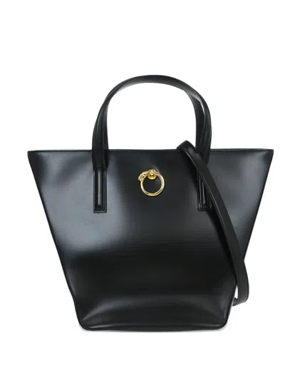 Pre-owned Cartier 1990-2000s Panthere 2way Leather Tote Bag In Black