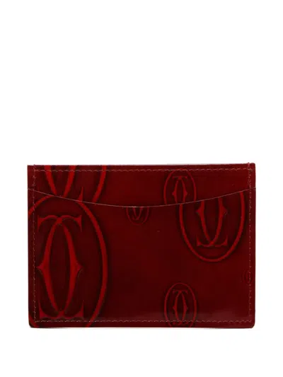 Pre-owned Cartier 1990-2010s Happy Birthday Card Holder In Red