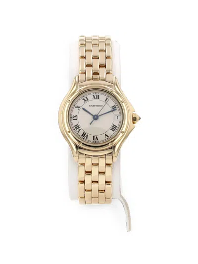 Pre-owned Cartier 1990 Cougar 33mm Watch In Neutrals