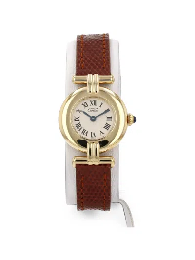 Pre-owned Cartier 1990's Must Colisée 24mm Watch In Neutrals