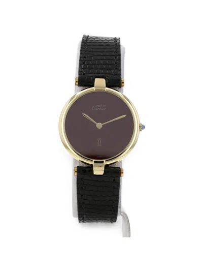 Pre-owned Cartier 1990 Must Vendôme 30mm Watch In Purple