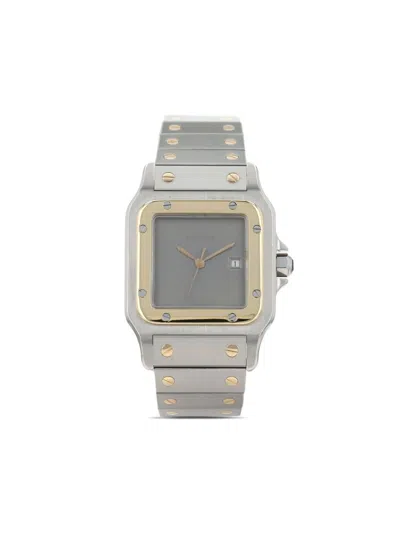 Pre-owned Cartier 1990  Santos 41mm In Grey