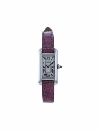 Pre-owned Cartier 1990  Tank 28mm In Neutrals