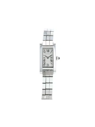 Pre-owned Cartier 1990  Tank Americaine 14mm In Silver
