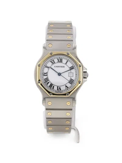 Cartier 1990 Santos Octagonal 29mm Watch In Neutral
