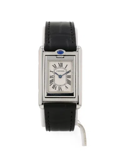Pre-owned Cartier 1990 Tank Basculante 22mm Watch In Neutrals