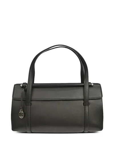 Pre-owned Cartier 1990-2000s Cabochon Flap Tote Bag In Black