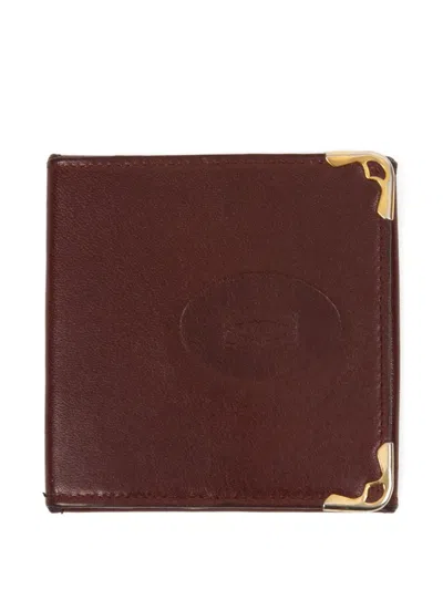 Pre-owned Cartier 1990s Leathe Coin Wallet In Red