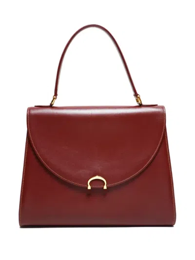 Pre-owned Cartier 1990s Leather Top-handle Handbag In Red
