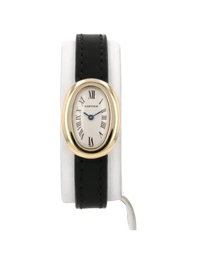 Pre-owned Cartier 1990s Mini Baignoire 25mm Watch In White