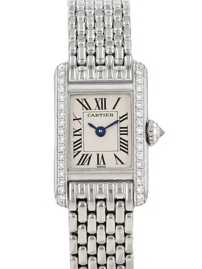 Pre-owned Cartier 1990s Mini Tank 25mm Watch In White