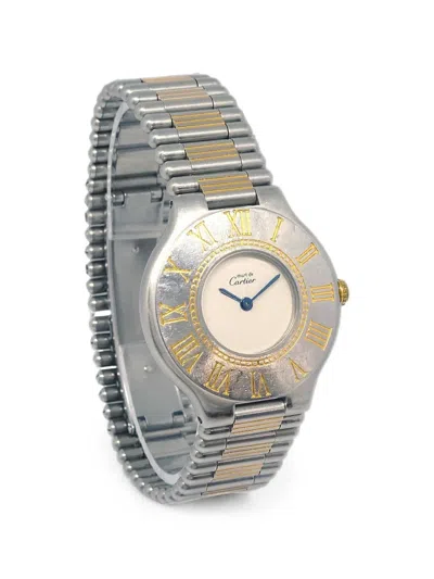 Pre-owned Cartier 1990s Must 21 30mm Watch In Neutrals
