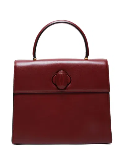 Pre-owned Cartier 1990s Must Deu Top-handle Leather Handbag In Red