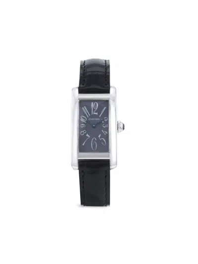 Pre-owned Cartier 1990s  Tank Américaine 35mm In Grey