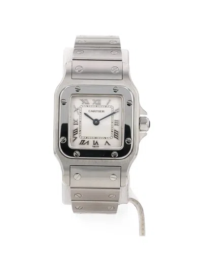 Pre-owned Cartier 1990s Santos Galbée 24mm Watch In White