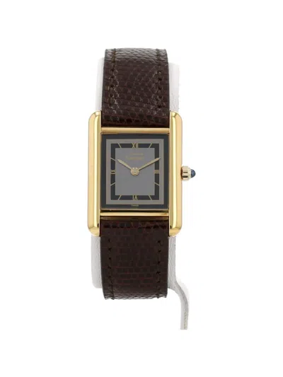 Pre-owned Cartier 1990s Tank Must 30mm Watch In Black
