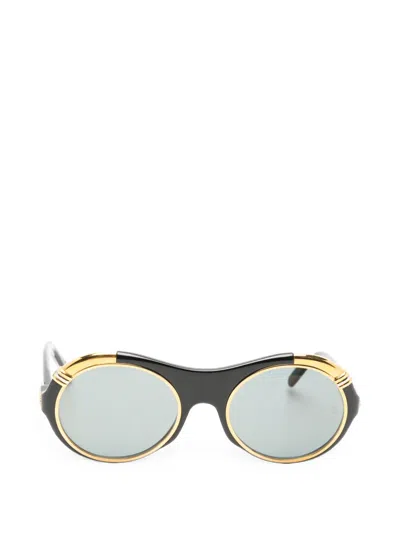 Cartier 1991 Diabolo Round-frame Sunglasses In Black