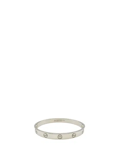Pre-owned Cartier 1993 18k White Gold Classic Love Bracelet In Silver