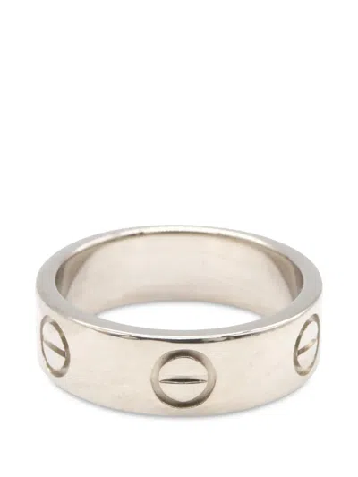 Pre-owned Cartier 1996 18k White Gold Classic Love Ring In Silver