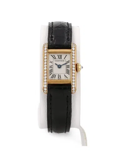 Pre-owned Cartier 1998 Mini Tank 14mm Watch In White