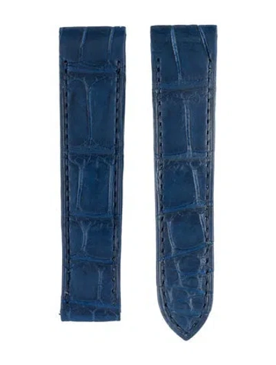 Pre-owned Cartier 19mm Watch Strap In Blue