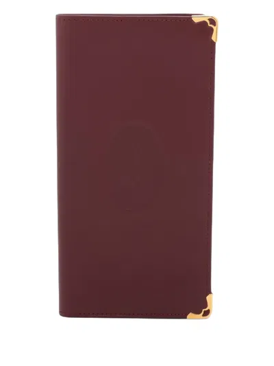 Pre-owned Cartier 2000-2010s Logo-embossed Bi-fold Wallet In Red